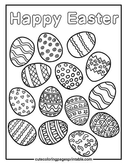 Page full of decorated Easter eggs