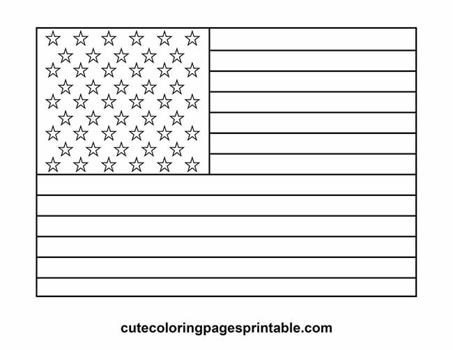 Coloring Page Of American Flag With Stars And Stripes