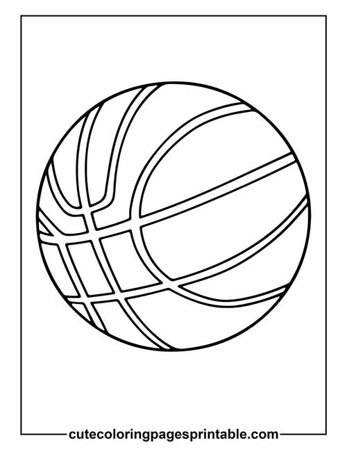 Basketball With Frame Coloring Page