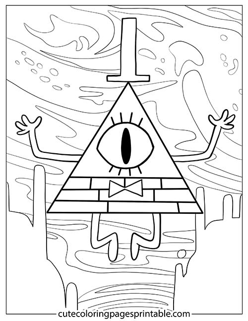 Bill Cipher Swimming Gravity Falls Coloring Page Ft Dipper