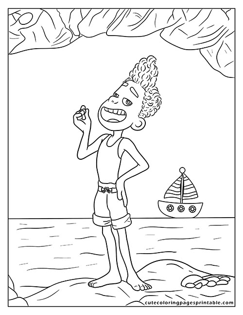 Alberto Standing Luca Coloring Page