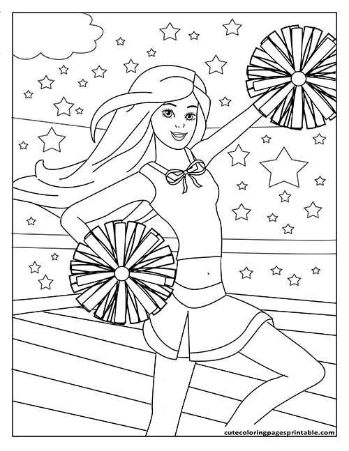 Barbie Cheering Coloring Page