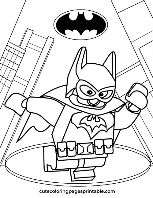 Batman Running Lego Coloring Page
