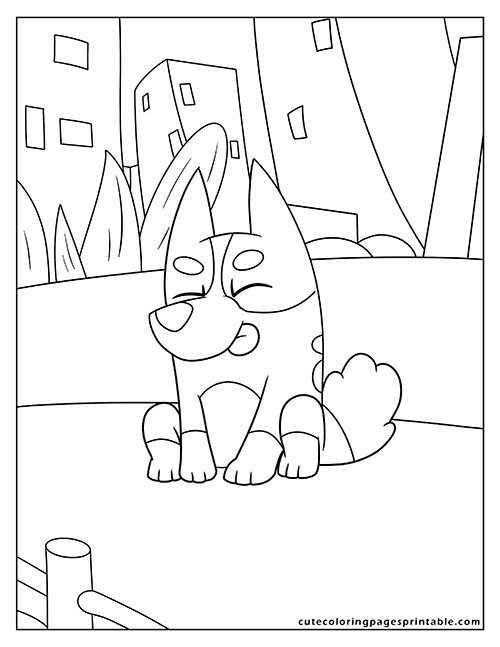 Bluey Smiling Coloring Page
