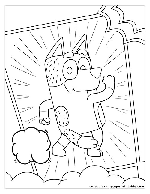 Bluey Dad Wearing Glasses Bluey Coloring Page