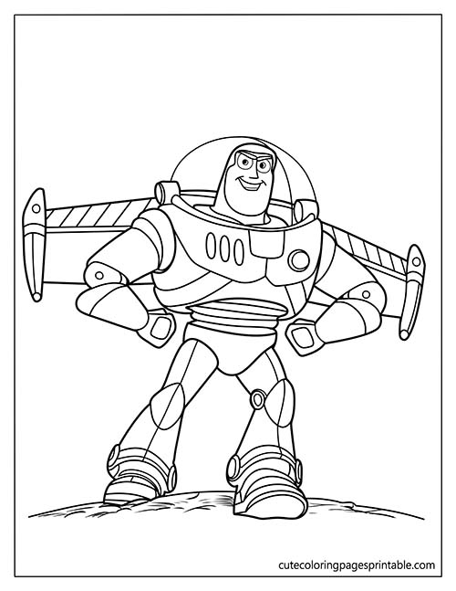 Toy Story Coloring Page Of Buzz Showing Wings