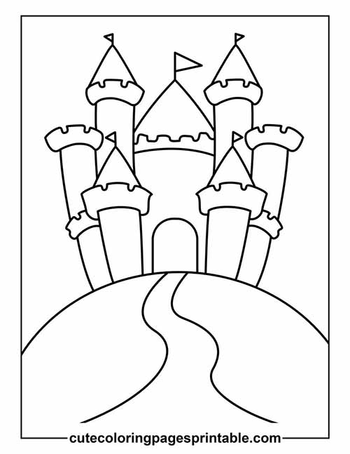 Coloring Page Of Castle With Towers