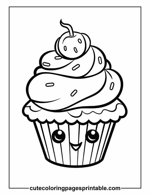 Coloring Page Of Cupcake Topping