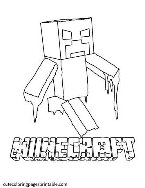 Minecraft Coloring Page Of Creeper Jumping