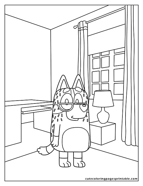 Bluey Coloring Page Of Grandma Smiling