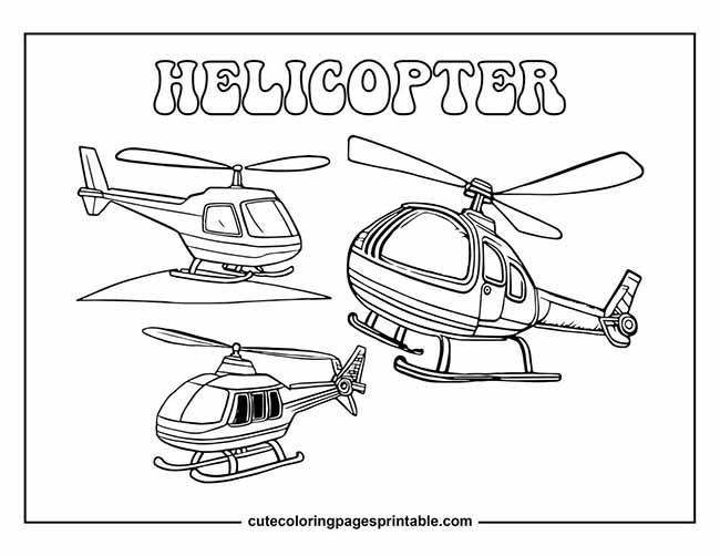 Coloring Page Of Helicopter Classics