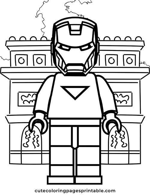 Lego Coloring Page Of Iron Man Lego Standing