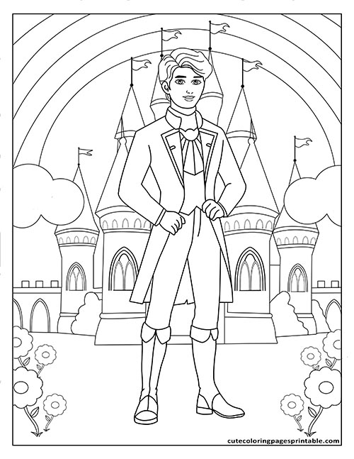 Barbie Coloring Page Of Ken Smiling