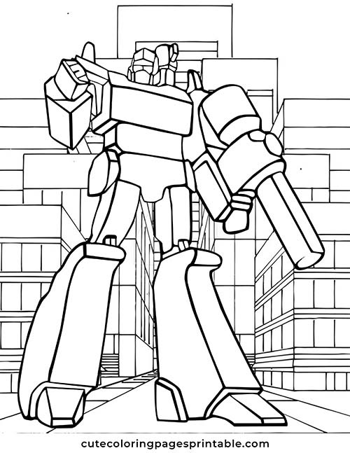 Transformers Coloring Page Of Megatron Standing Tall