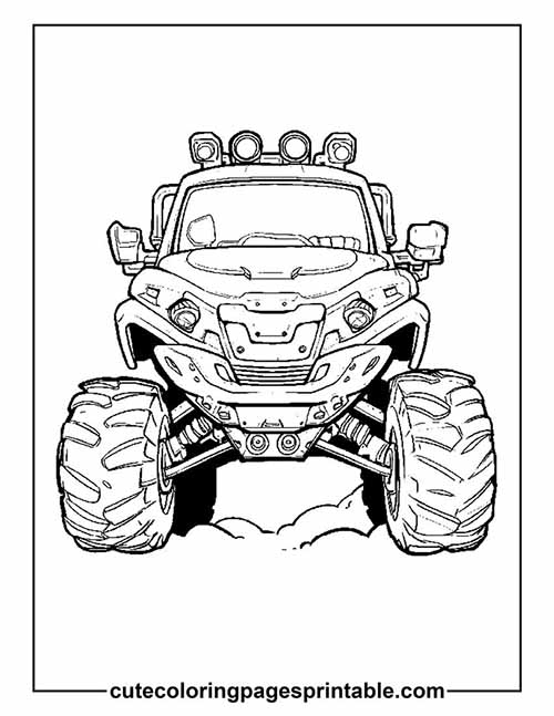 Coloring Page Of Monster Truck With Big Tires