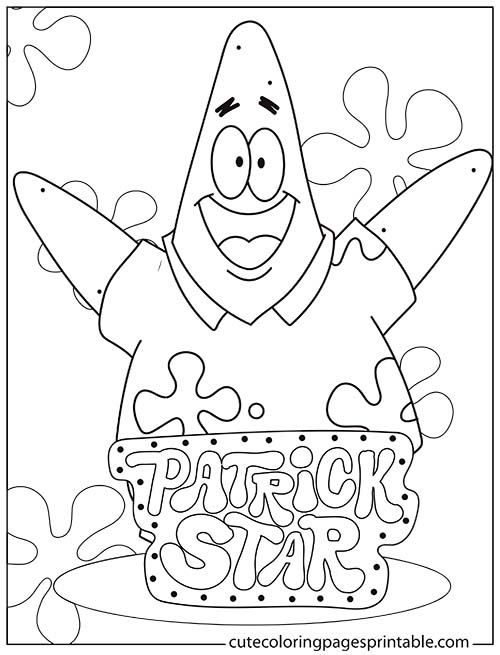 Spongebob Squarepants Coloring Page Of Patrick With A Sea Plant