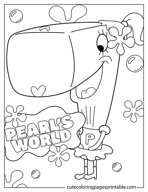 Spongebob Squarepants Coloring Page Of Pearl Smiling With Bubbles Floating