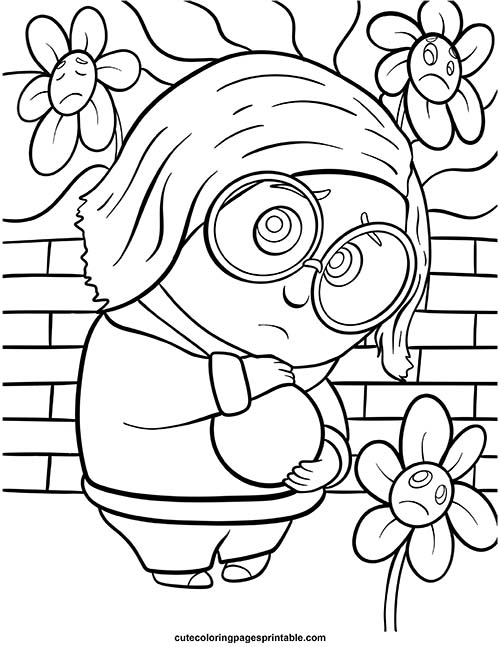 Inside Out Coloring Page Of Sadness Frowning