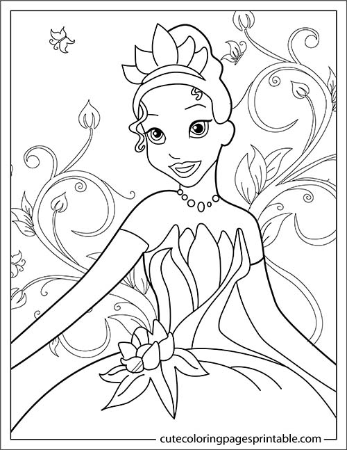 Disney Princess Coloring Page Of Tiana Dancing