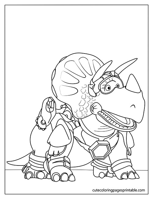 Coloring Page Of Toy Story Dinosaur Smiling With Backpack