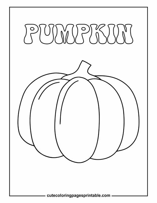 Coloring Page Of Vegetable Pumpkin