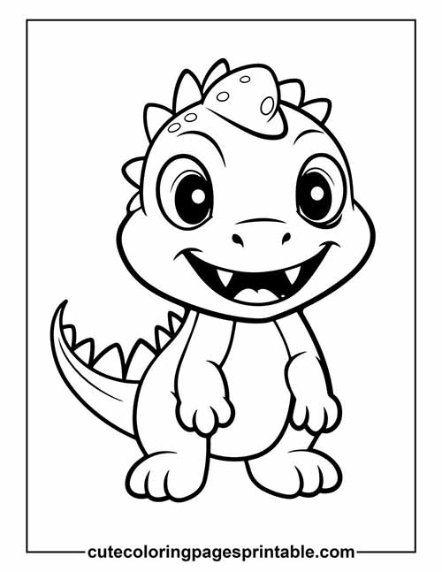 Coloring Page Of Dinosaur With Happy Eyes