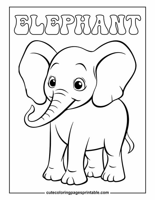 Coloring Page Of Elephant With Large Ears Flapping