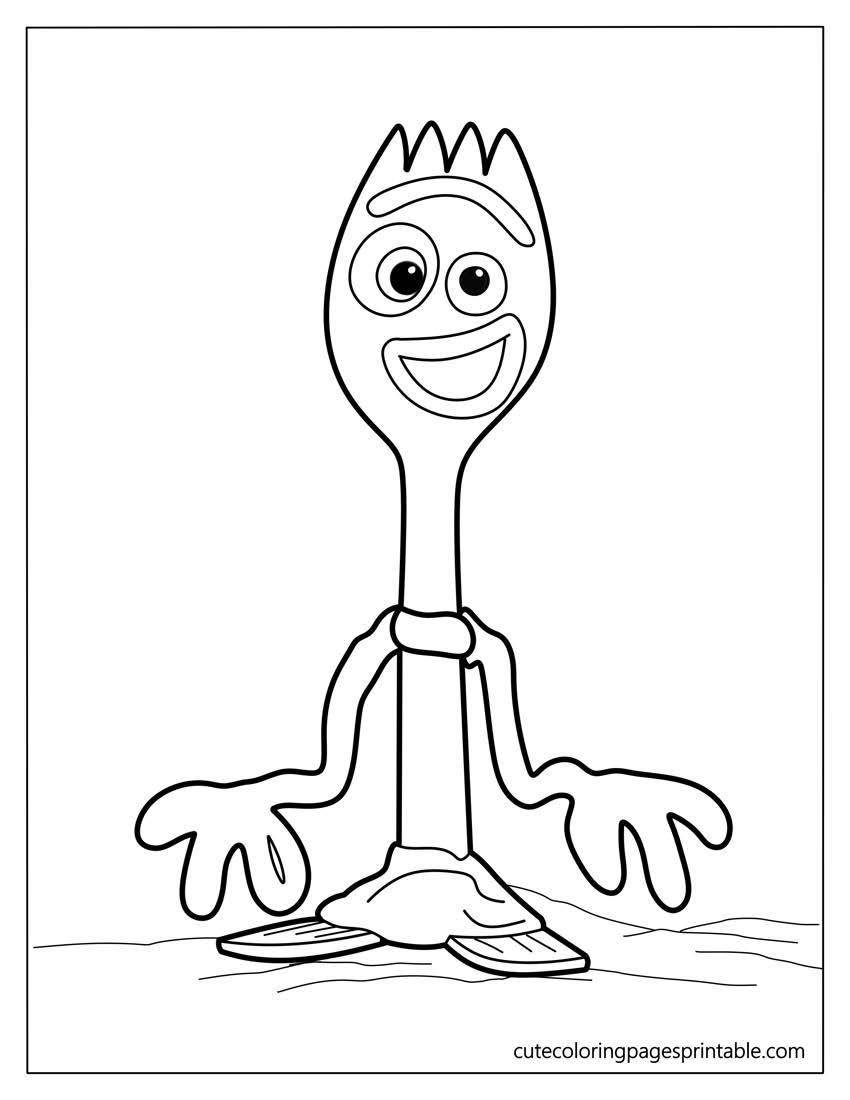 Toy Story Coloring Page Of Forky Standing