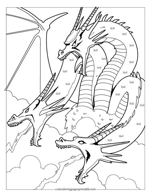 King Ghidorah With Wings Godzilla Coloring Page