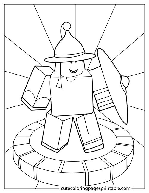 Knight Holding A Shield Roblox Coloring Page