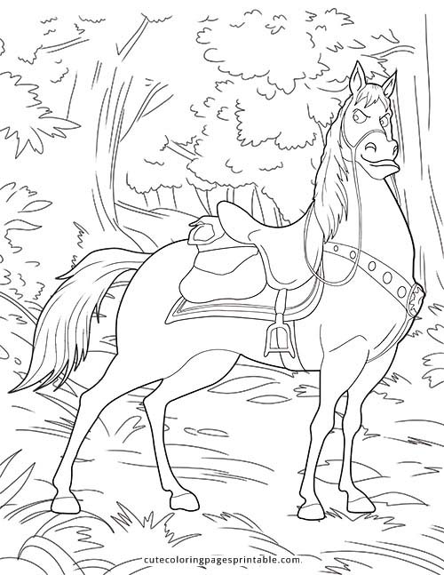 Maximus With Trees Tangled Coloring Page