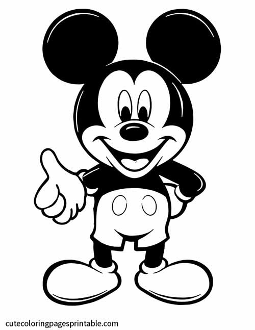 Mickey Mouse Giving Thumbs Up Disney Coloring Page