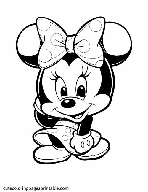Minnie Mouse Smiling Warmly Disney Coloring Page
