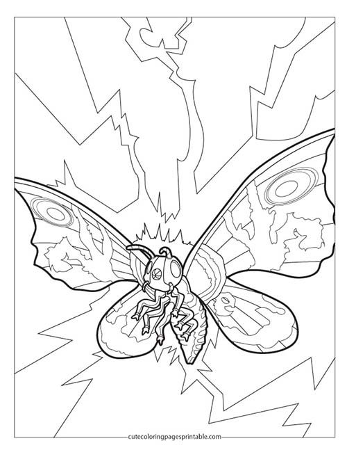 Mothra Flying Godzilla Coloring Page