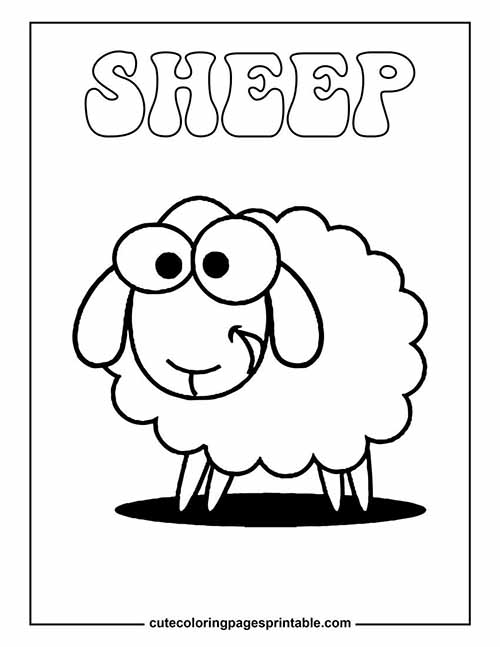 Coloring Page Of Sheep Standing
