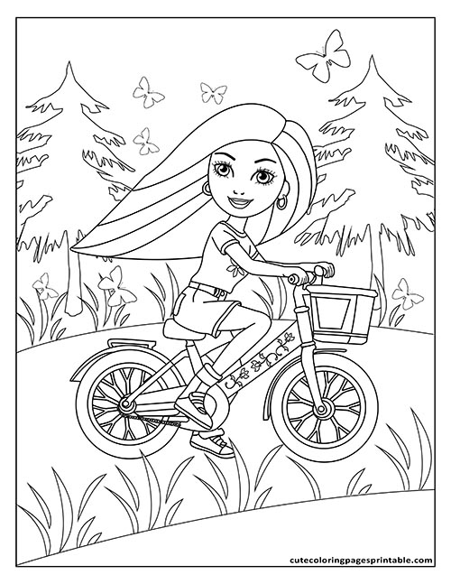 Barbie Coloring Page Of Skipper With Butterflies