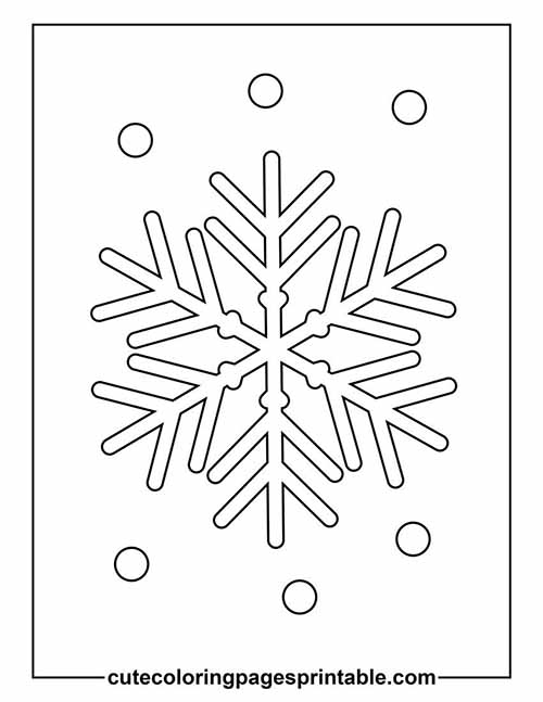 Coloring Page Of Snowflake Sitting With Frost