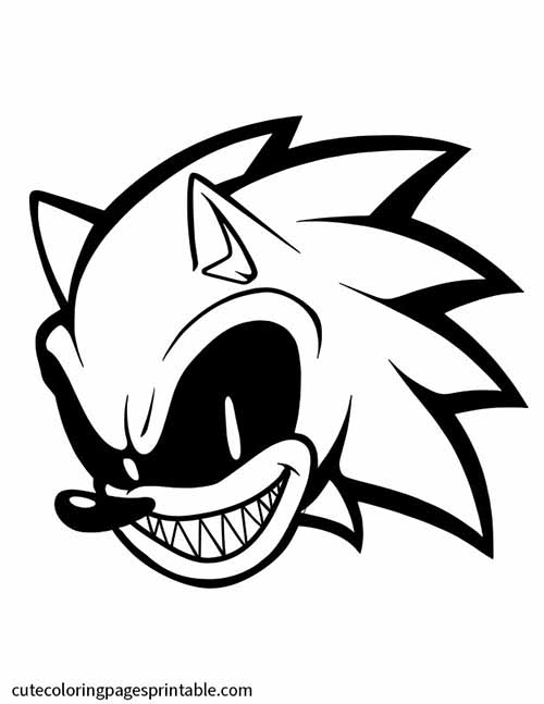 Sonic The Hedgehog Coloring Page Of Sonic Exe Grinning With Sharp Teeth