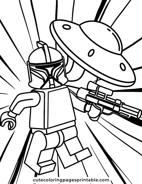 Star Wars With Spaceship Hovering Coloring Page