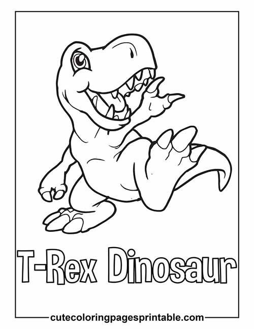 Coloring Page Of T Rex With Sharp Teeth