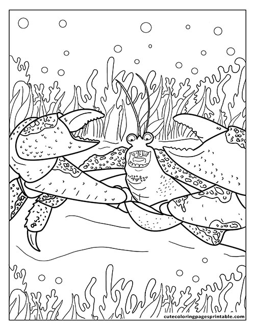 Moana Coloring Page Of Tamatoa Grinning With Seaweed