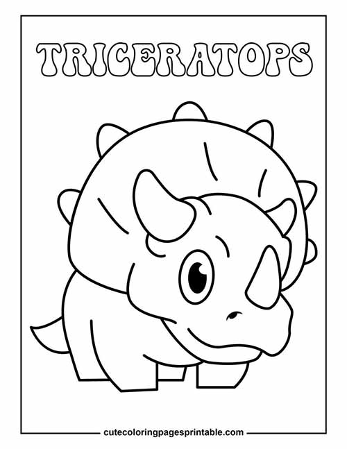 Coloring Page Of Triceratops Cartoon