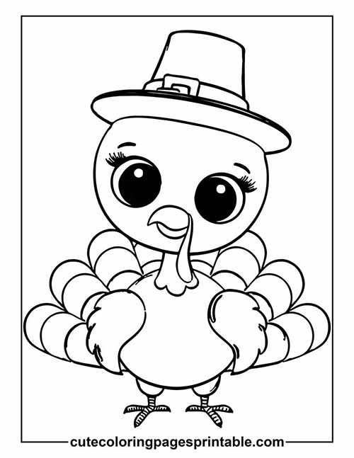 Coloring Page Of Turkey Wearing A Hat