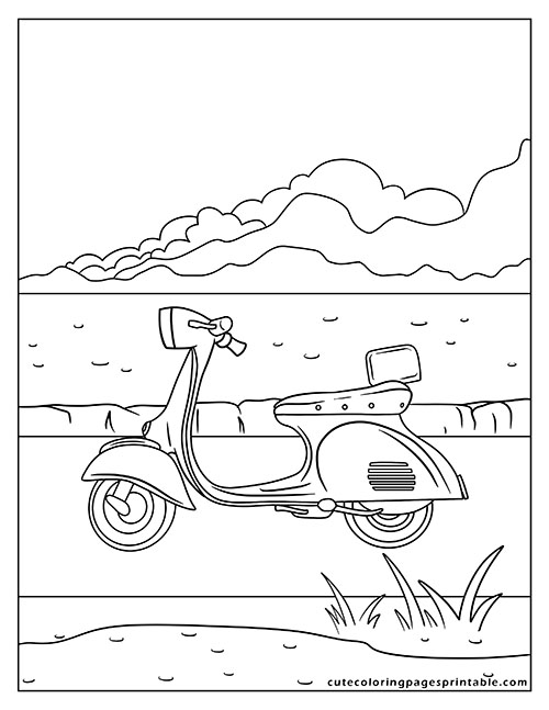 Vespa Scooter Luca Coloring Page