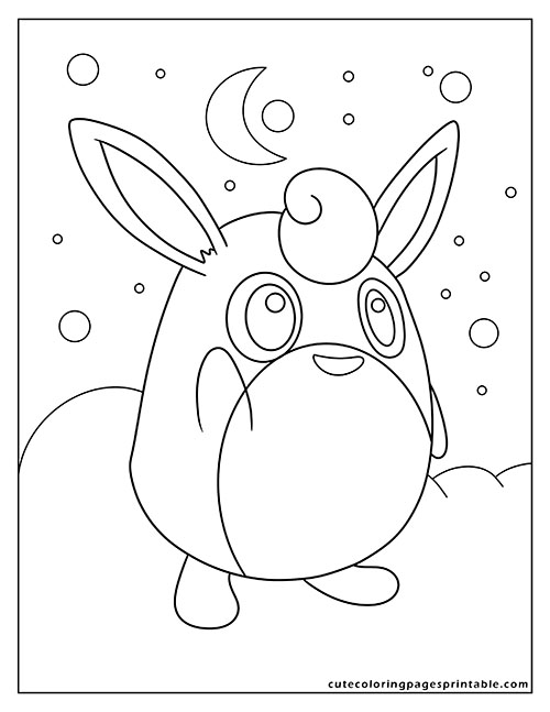 Pokemon Coloring Page Of Wigglytuff With Stars Shining