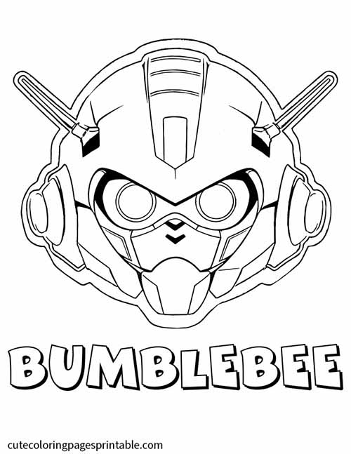 Transformers Coloring Page Of Bumblebee Staring Intensely