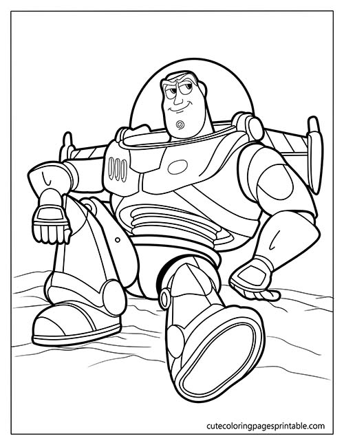 Toy Story Coloring Page Of Buzz Walking With Spacesuit
