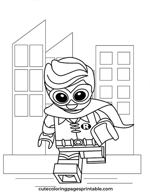 Batman Running Lego Coloring Page