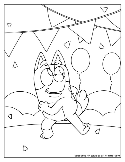 Bluey Smiling Coloring Page