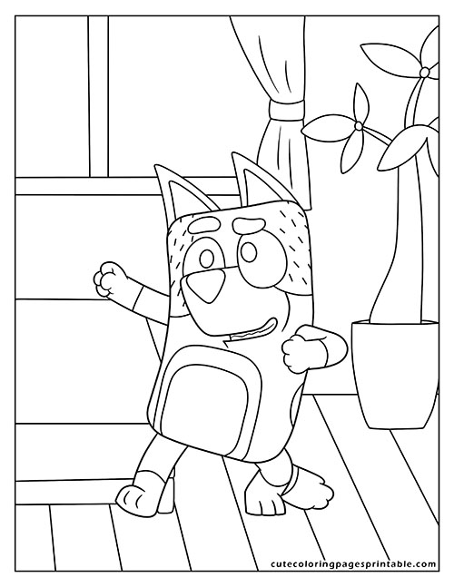 Bluey Dad Climbing Stairs Bluey Coloring Page